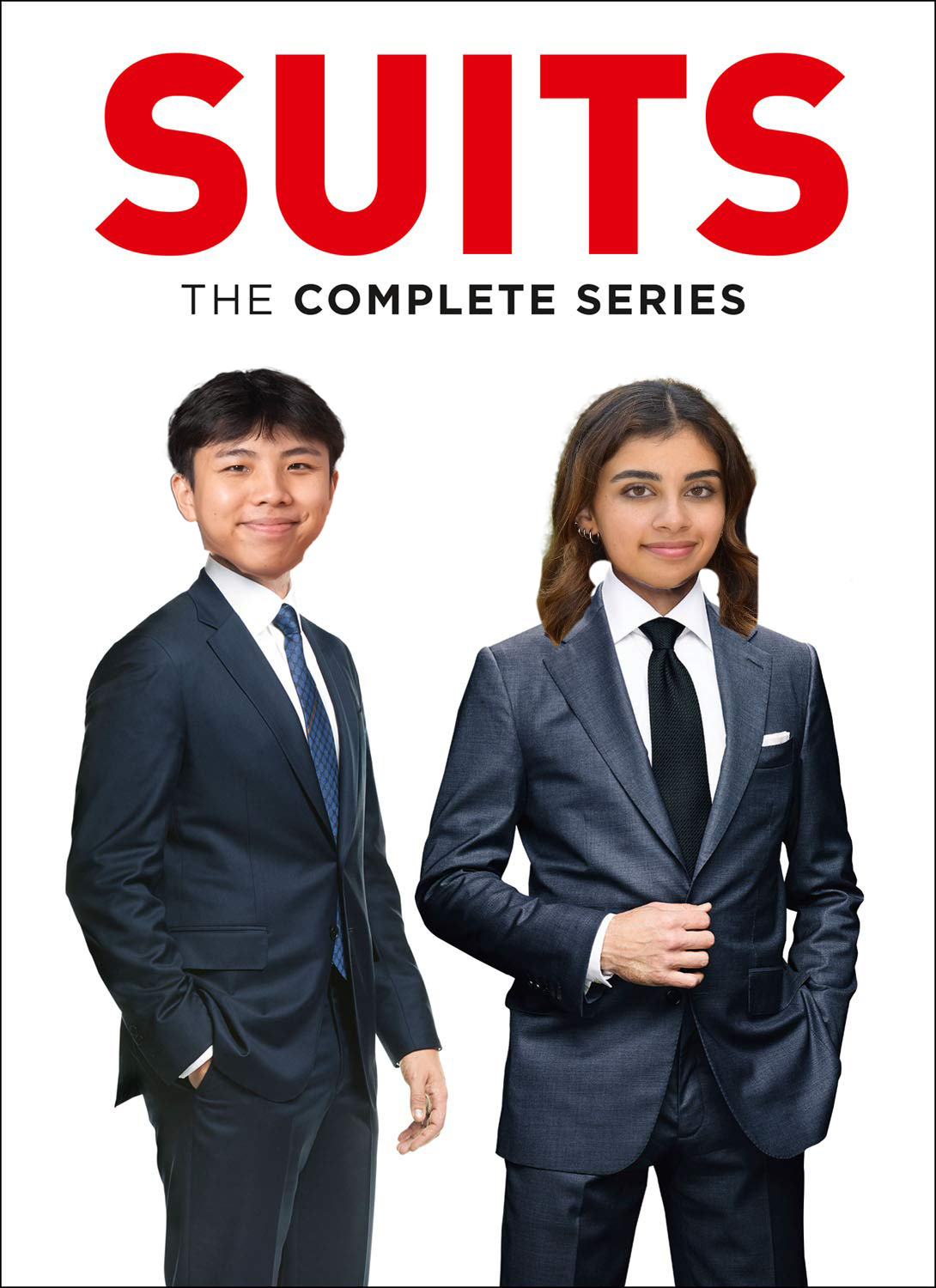 Winnie's head photoshopped onto a Suits promotional poster