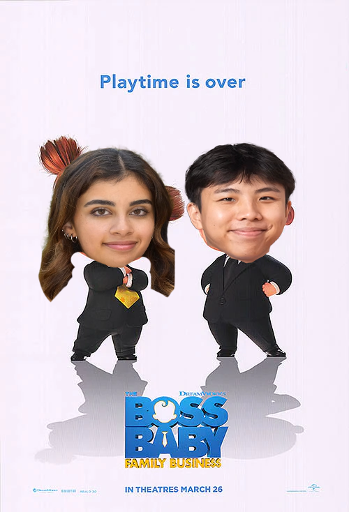 Winnie's head photoshopped onto a second Boss Baby movie poster